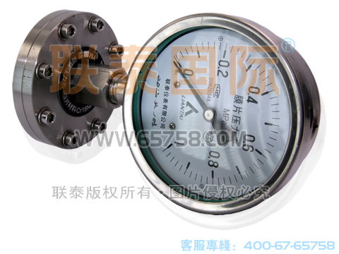 YPF-100B-F 不锈钢膜片压力表 
