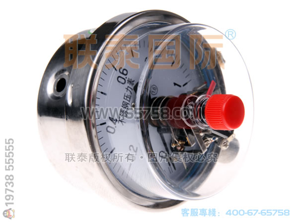 YXC-100-BF 不锈钢磁助式电接点压力表 
